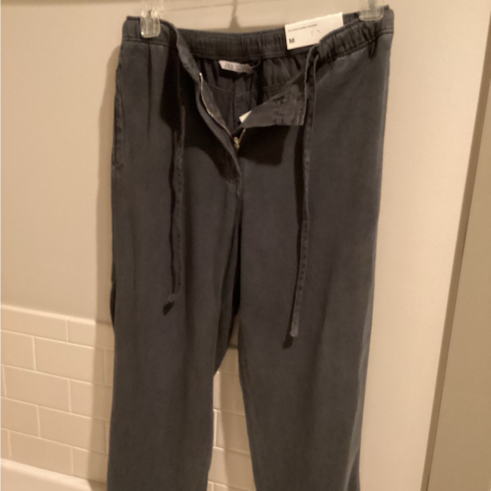 Zara Gray Ankle Cropped Pants